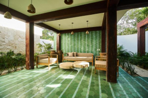 Elegant Stylish Apartment In Tulum Spectacular Amenities Balcony, Pool, Hammocks & Lounge Area